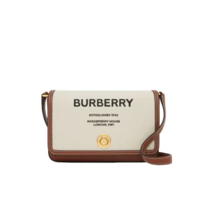 Mini Horseferry Print Canvas and Leather Note Bag
