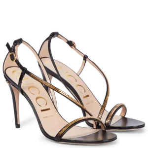 Embellished leather sandals