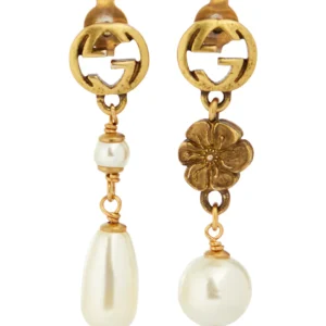 GG earrings with faux pearls