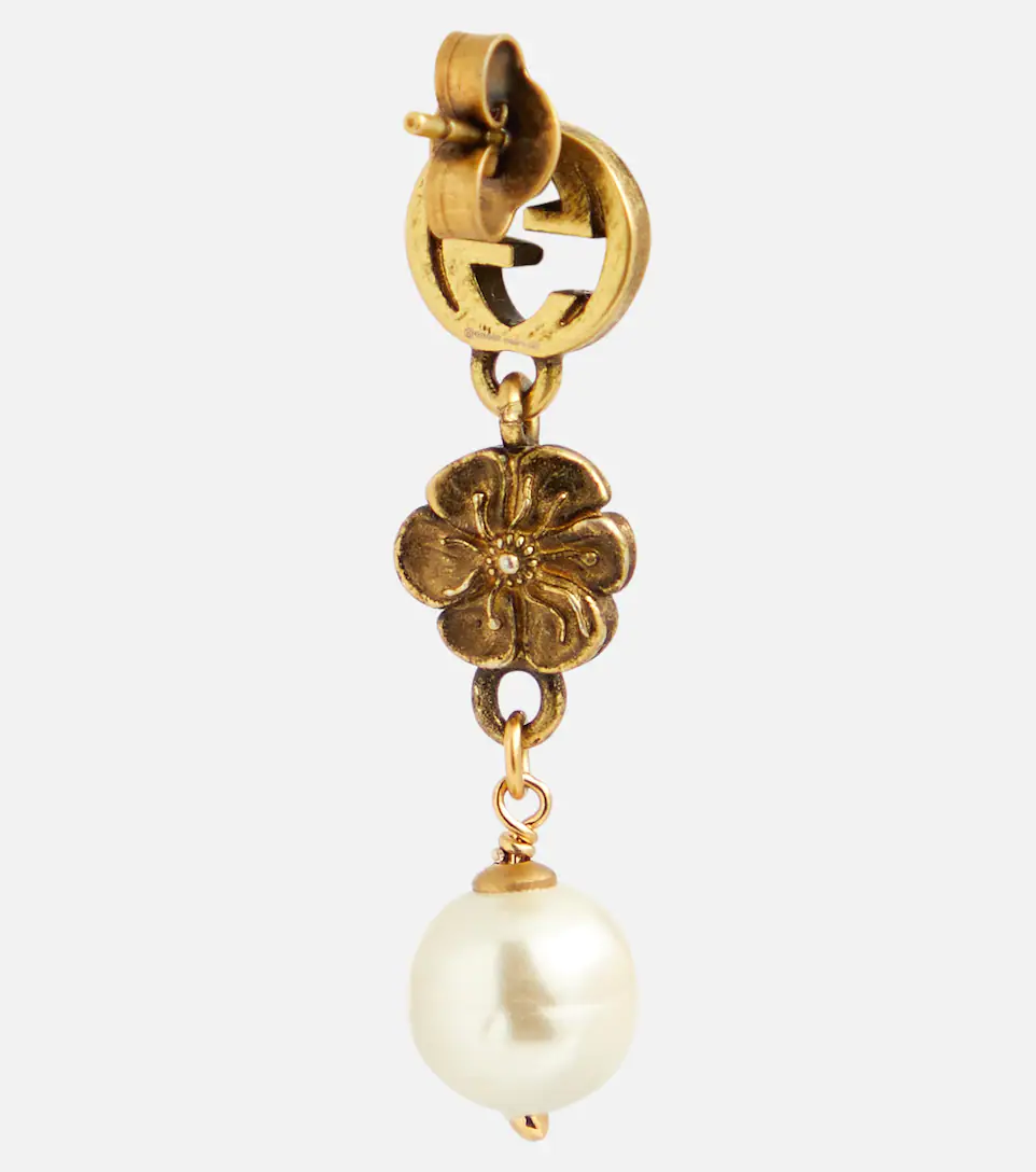 GG earrings with faux pearls
