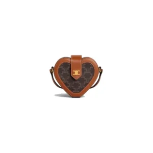 HEART TAMBOUR IN TRIOMPHE CANVAS AND CALFSKIN TAN