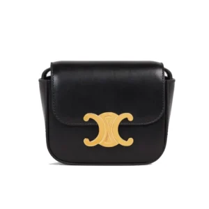 MINI TRIOMPHE IN SHINY CALFSKIN BLACK